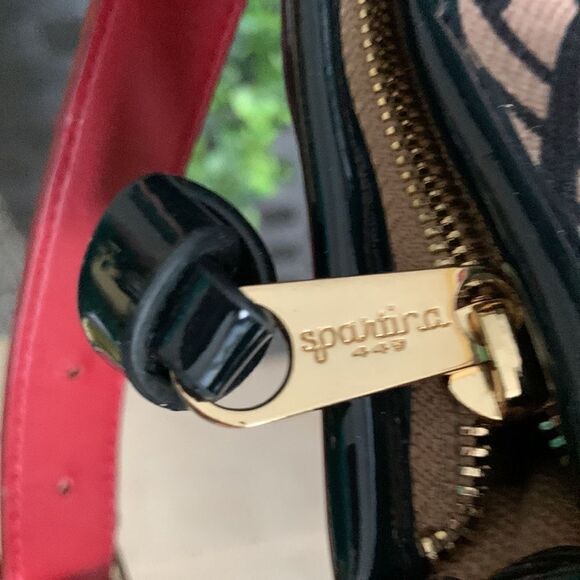 Spartina 449 red and tan shoulder bag like new condition. - Picture 6 of 12
